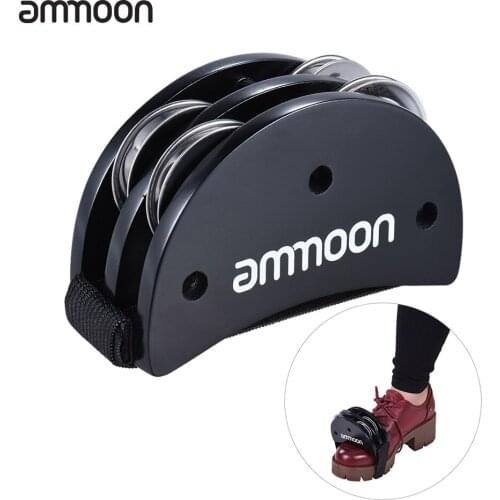 Ammoon Elliptical Cajon Box Drum Companion Accessory Foot Jingle Tambourine for Hand Percussion Instruments Burlywood
