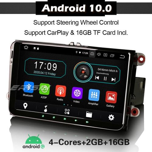 ERISIN 5991 Android 10.0 Autoradio Car Stereo for VW Passat Golf Tiguan Polo Jetta Touran DAB+ Bluetooth SatNav CarPlay DVB-T