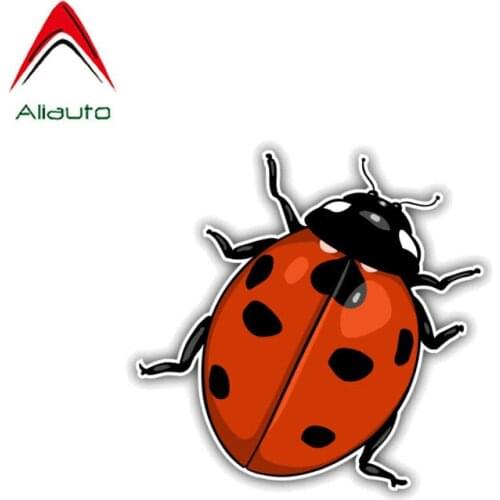 Aliauto Personality Car Sticker Ladybug Animal Funny Accessories PVC Decal for Nissan Qashqai Golf 5 Kia Ceed Passat,12cm*10cm