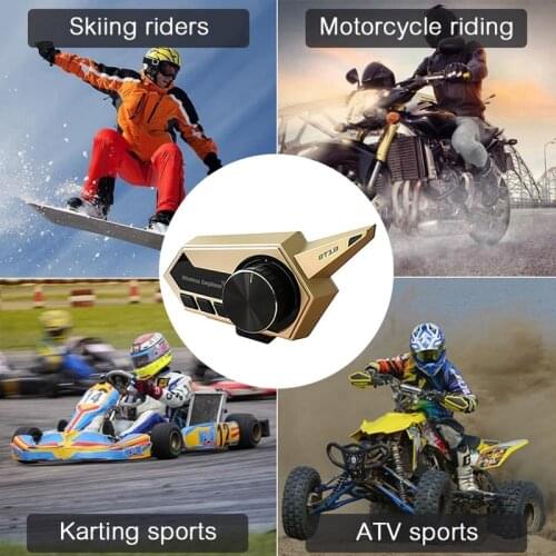 BT18 Moto Intercom Bluetooth V5.0 Helmet Headset Stereo Helmet Earphone with Handsfree Motorcycle FM Radio Headsets
