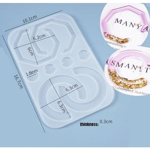 Big C dangle earrings pendant Silicone Mold Ornaments Resin Clear Mold Crystal DIY Mold for jewelry Decoration Craft Resin Art