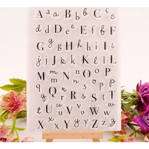 3 different type letters of an alphabet clear stamp handwritten upper lower Silicon transparent scrapbooking DIY stamping