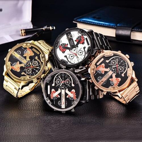 Hot sale Mens Fashion Luxury Watch Stainless Steel Sport Analog Quartz Mens Wristwatch Top Brand Clock Mens Relojes Mujer C