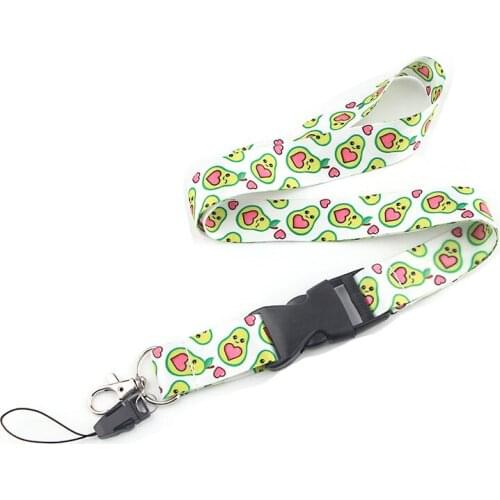 JF572 Avocado Cute Fruit Lanyards For keychain ID Card Pass Mobile Phone USB Badge Holder Hang Rope Lariat Lanyard