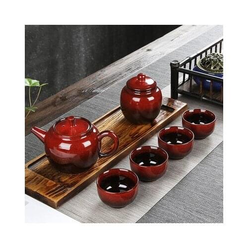 Ceramic Tea Set Home Simple Teapot Tea Can Teacups Fair Cup Kung Fu Black Tea Da Hong Pao Teaware Free Shipping