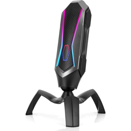 T1 RGB USB Condenser Desktop Microphone RGB Light 360 Rotating Stand For Gaming Studio Podcast Recording Video Steaming