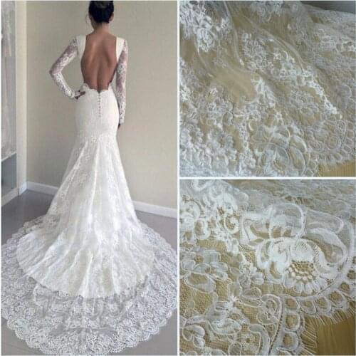 3M/lot New Embroidery Guipure Eyelash Lace Fabric French DIY Wedding Dress Accessories Crafts Lace Fabric