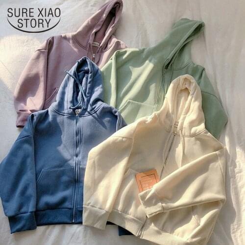 2021 Fashion Women Autumn Winter Hoodie Coats Warm Zipper Jacket 4 Colors Casual Clothing Tops Female Coat Women Oversized 11826