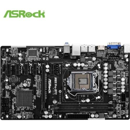 For ASRock H61 BTC PRO motherboard 6GPU 6PCI-E 6 graphics H61 BTC B250 MINING EXPERT LGA 1155 TB85 mining motherboard