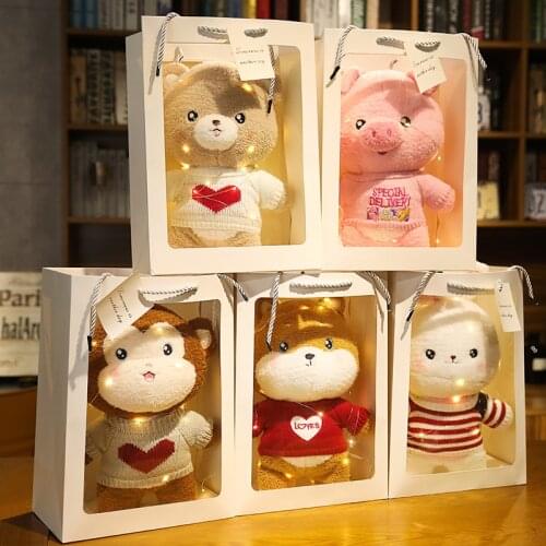 Cartoon Cute Rabbit Bear Shiba Inu Pig Cosplay Dress Up Plush Toys Stuffed Animals Doll Soft Baby Pillow for Kids Birthday Gift