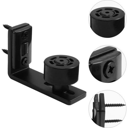 Sliding Barn Door Floor Guide Adjustable Wall Mounted Floor Guide (Black)