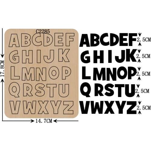 New Letter A-Z Wooden Die Scrapbooking C-2285 Cutting Dies Multiple Sizes