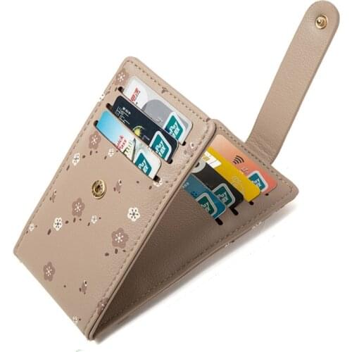 New PU Leather Women Wallet Brand Designer Multi Function Credit Cards Holder Floral Female Thin Coin Purse Bag