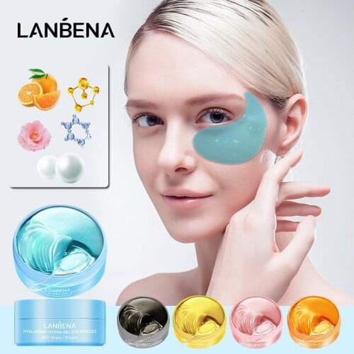 LANBENA Hyaluronic Acid Eye Mask VC Rose Black Peal Collagen Eye Patch Tighten Moisturizing Remove Dark Circles Fade Fine Lines