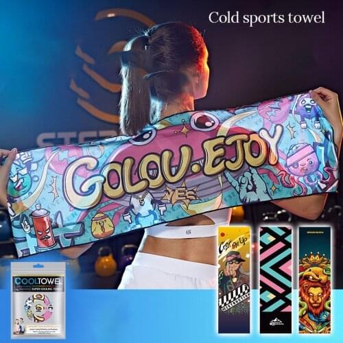 Gym Towel Man Outdoor Ice Cold Feeling Cycling Fitness Running Sweat-Absorb Cool Sports Wristband Quick Dry Towel Pool Accessory