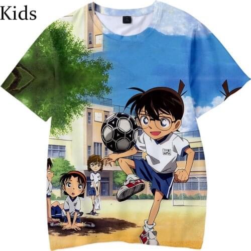 Casual 3D Detective Conan Kids Tees boys girls Harajuku Short Sleeve Summer Tees Hip Hop childrens Suitable cool 3D T shirt