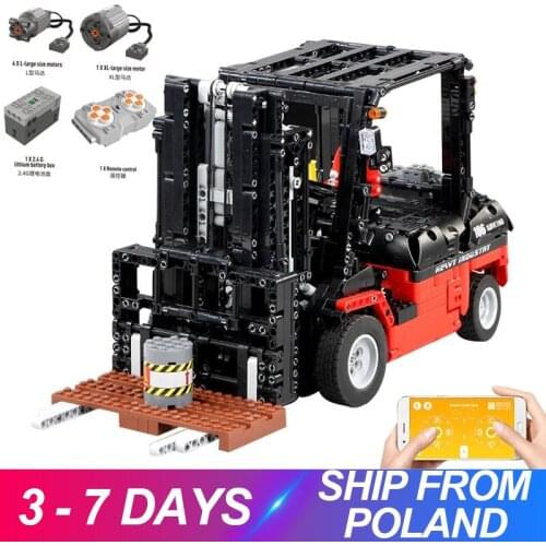 Mould King 13106 City Engineering Vehicles RC Forklift Truck Compatible Technic Crane Building Blocks Bricks Toys Gifts