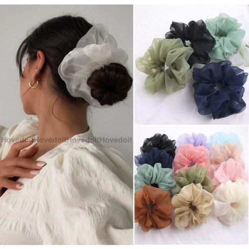 Oversized Organza Scrunchies Big Rubber Hair Ties Elastic Hair Bands Girs Ponytail Holder Scrunchie Women Hair Accessories
