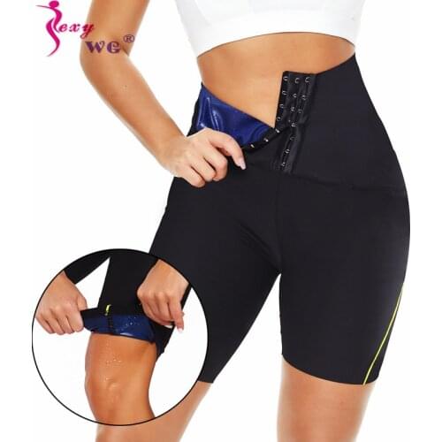 SEXYWG Yoga Pants Waist Trainer Sports Leggings Hooks Control Panties Women Sauna Sweat Suit Body Shaper Fitness Gym Trouser