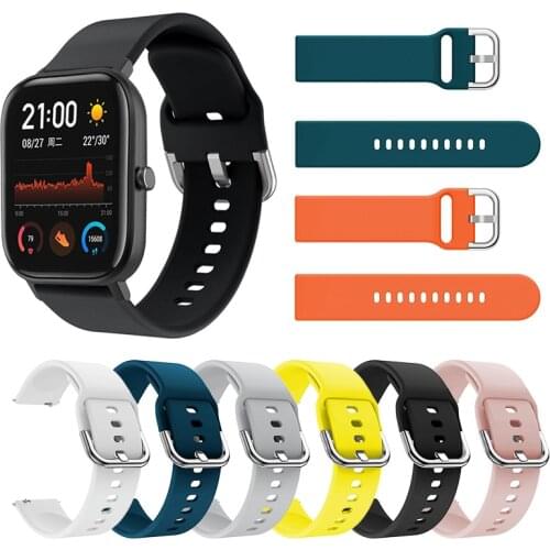 Silicone Wrist Strap For Xiaomi Huami Amazfit GTS 20MM Bracelet Accessories On My Xiomi Mi Smart Watch Band Leather Straps