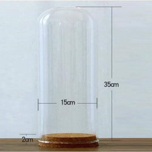 15*35cm Big Size Cork Style Glass Dome Friend Gift Diameter=15cm Height=35cm Dry Flower Storage Bottle DIY Glass Tube Vase