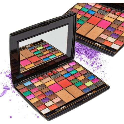 60 Colors Eyeshadow Blush Palette Cosmetic Foundation Face Powder Makeup Case with Mirror Glitter Eye Shadow Palette Maquillage