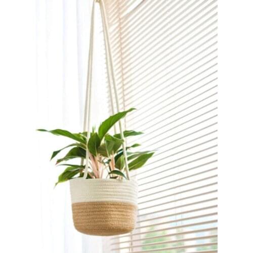 Hangers Rope Planter Woven Hanging Planter Basket Decorative Flower Pot For Home Decor Simple Elegant Exquisite Hanging Basket