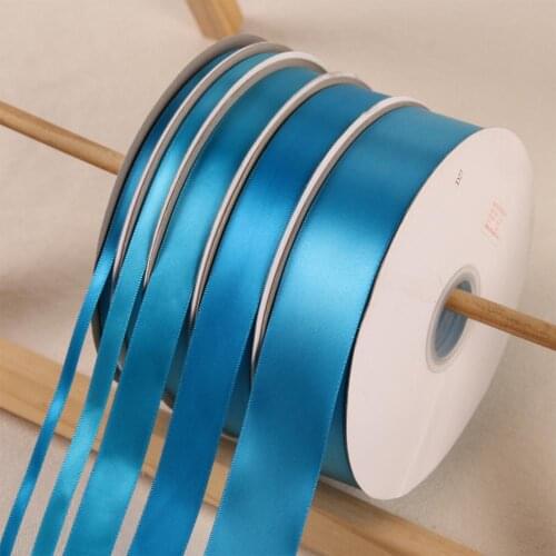 Vivid Blue 100Yards/Roll Polyester Ribbon Satin Ribbons Wedding Party Christmas Decoration Cake Gift Box Wrap DIY Accessories