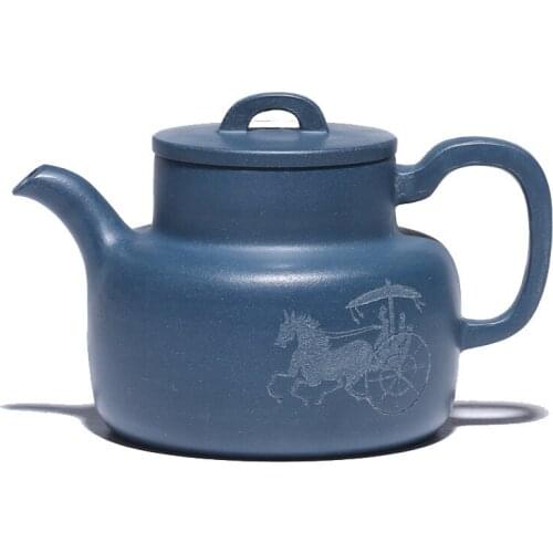 Yixing Purple Clay Teapot Handmade Azure Han Yun Middle Grade Kung Fu Tea Set Teapot Kung Fu Tea Set Tea Infuser