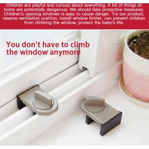 Aluminum Alloy Sliding Sliding Door And Window Safety Lock Anti-theft Lock Buckle Window Stopper Child Protection Safety Lock