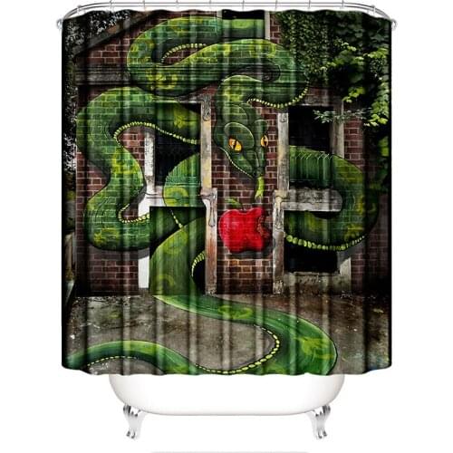 Big snake shower curtain dragon waterproof curtain for bathroom curtain