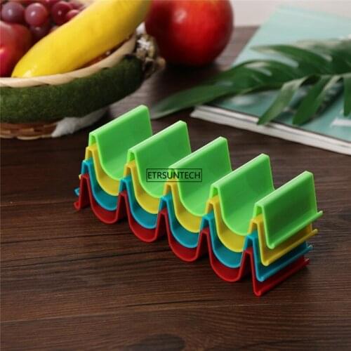 100pcs Space Saving Stand Taco Holder Pie Tool Solid Home Kitchen Dinner Tableware PP Party Storage Rack Easy Clean