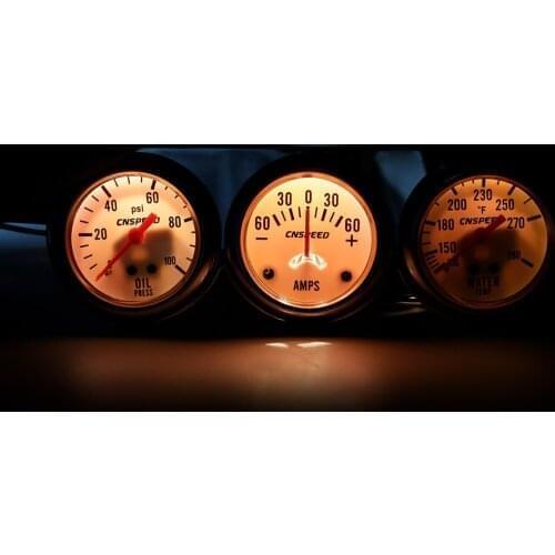 2"52mm Triple Table AMP Kit Universal Hydraulic Water Temperature Current Meter Three In One Car Instrument Modification