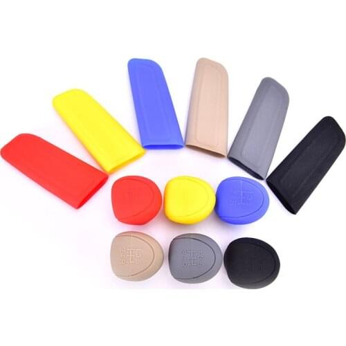2Pcs Car Silicone Gel Gear Knob Cover Head Shift Glove Gear Shift Collars Handbrake Sleeve Car Hand Brake Covers Skin Universal