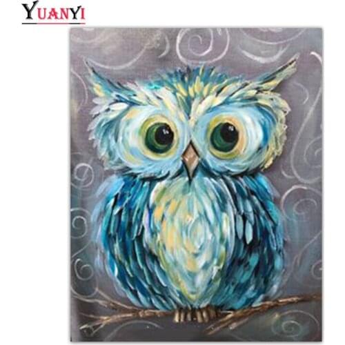 5D DIY Diamond Painting Cross Stitch Animal Owl Full Square Diamond Mosaic Full Round Diamond Embroidery Home Decor Gift
