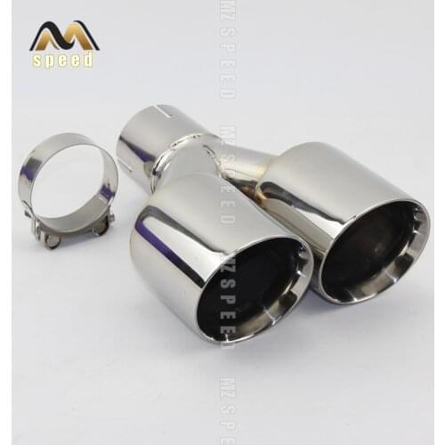 Car Accessories stainless steel and bright face without marked Y-type double outlet straight edge exhaust pipe tailpipe