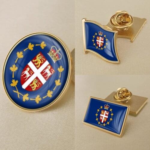 Lieutenant Governor of Canada Flag National Emblem Brooch Badges Lapel Pins
