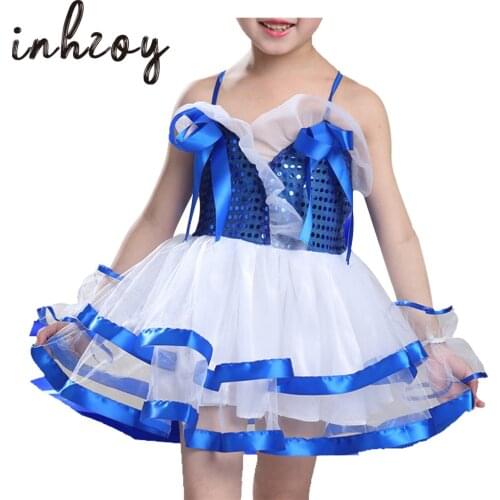 Kids Girls Latin Dress Modern Jazz Dance Costumes Shiny Sequins Bowknot Veil Dance Dress Stage Performance Ballet Dancewear