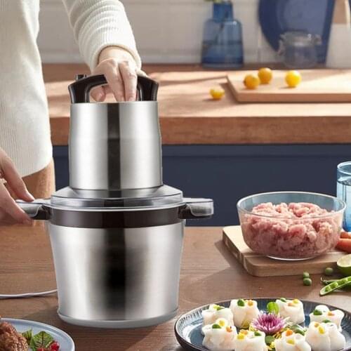 6L Meat Grinder Large capacity Electric Stainless Steel Chopper Chili garlic Vegetable nuts carrot Grinding Machine Household