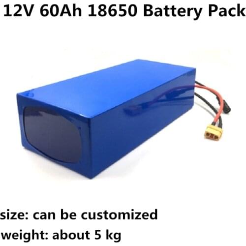 GTK Rechargeable Battery high capacity 12V 60AH Lithium polymer Battery for boat motors/solar panel power bank+12.6V 5A charger
