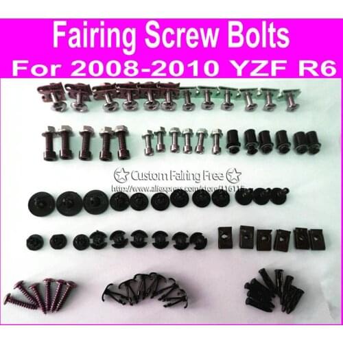 Motobike fairings screw bolts kit for YamahaYZF R6 2008 2009 2010 black fairing dag screws yzf r6 08 09 10 coupling bolt set