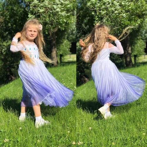 Snow Queen Baby Girl White Elsa Dress Anna Elsa Cosplay Costume Summer Princess Dress Halloween Birthday Party Wedding Dress