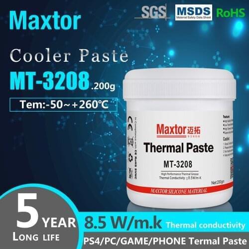 Maxtor Thermal Paste 8.5W/m-k 3208 PC CPU GPU PS4 Computer 5G MCU Equipment Cooler fan thermal heatsink grease