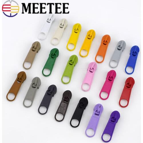 Meetee 50pcs 3# 5# Alloy Colorful Slider for Nylon Zipper Sofa Cover Luggage Backpack Tent DIY Handmade Sewing Repair Accessory