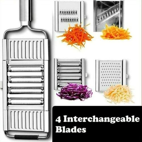 Stainless Steel Multifunctional Vegetable Cutter Fruit Slicer Grater Shredders Slicers 4 In 1 Gadgets Kitchen Accessories