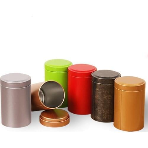 New Mini Tin Storage Box Round Shaped Sealed Jar Cans Coffee Tea Caddy Tea Iron Box Tinplate Container for Gift Home Decor