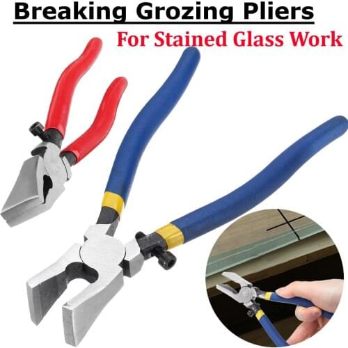 Dreamburgh 8" Crimping Pliers Non-slip Handle Breaking Cutting Glass Pliers Stained Flat End Breaker Pliers Hardware Hand Tools