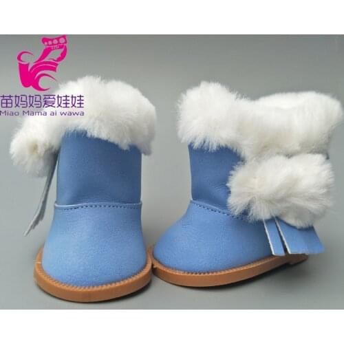 Doll Clothes Fits for 18 Inch Girl Dollwinter Fur Boots for 43CM Baby Doll Shoes Play Toys Christmas Gifts