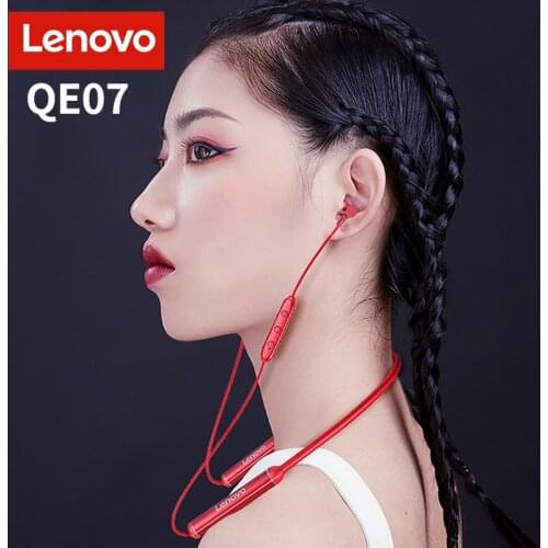 Original Lenovo QE07 Wireless Earphones Waterproof Sport Earbuds with Noise Cancelling Mic Headset Magnetic Neckband Headphone