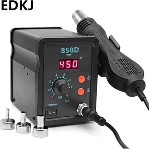 1 pcs 858D Hot Air gun 2 in 1 Soldering Station 700W BGA Rework SMD SMT Welding Repair Tool Heat Gun LED Digital Solder